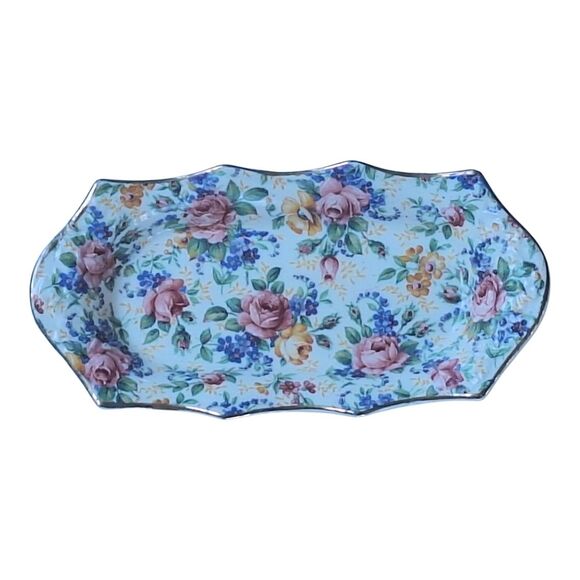 James Kent Rosalynde Chintz Mini Tray Butter Server Bone Dish Trinket Holder - Picture 13 of 15